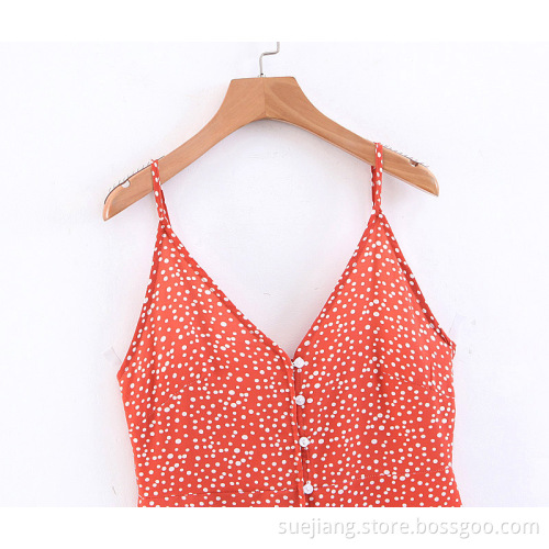 Women's Button Down Casual Summer sling chiffon dress